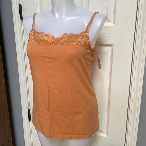 J. JILL Women's Lace Trim Cami Orange Sleeveless Tank Top Stretch NWT $29 Sz XL - Picture 3 of 6